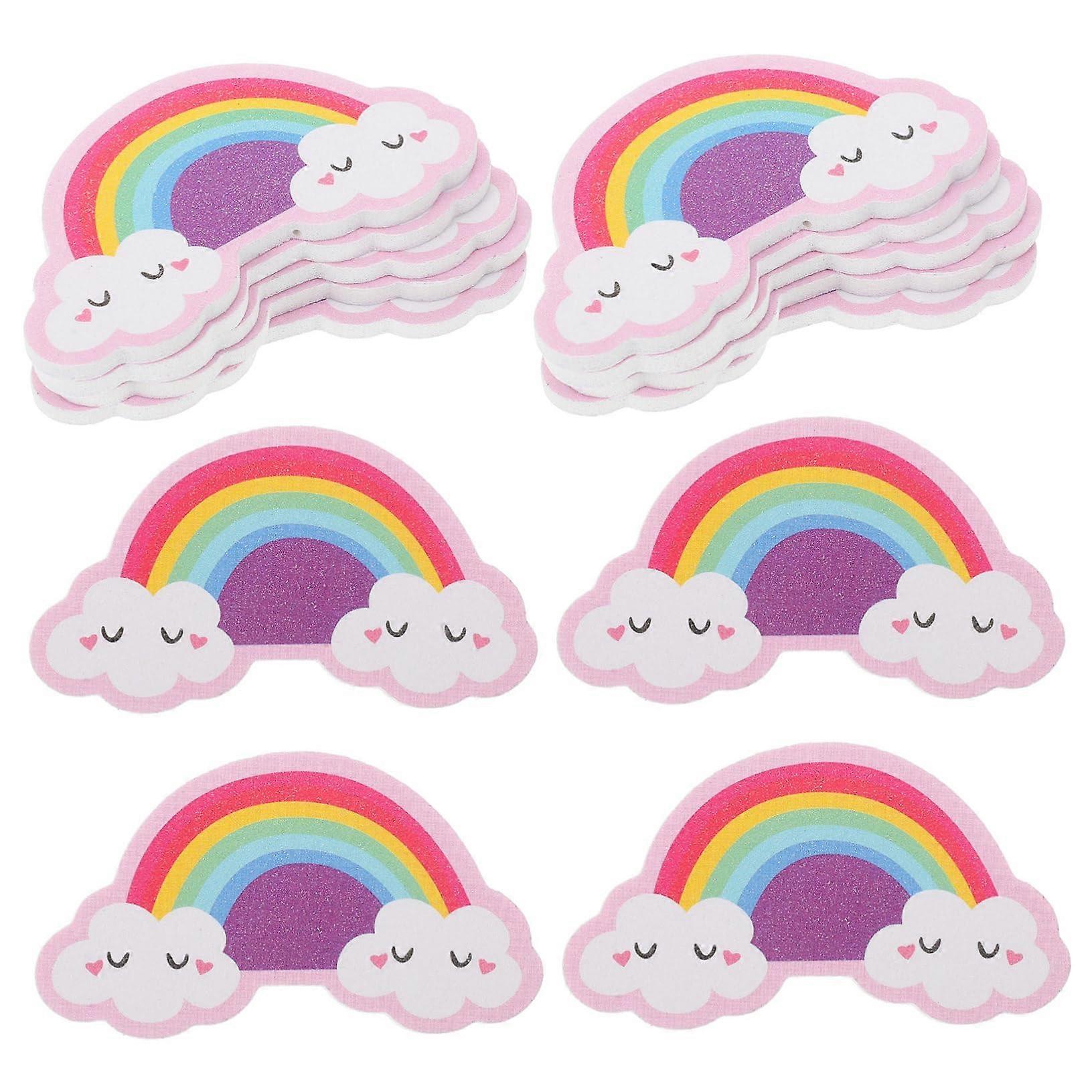 20pcs Rainbow Nail Buffer Block with Smooth Edge Shaping and Durable EVA for Manicure Pedicure