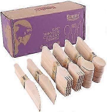 2026 200 pcs biodegradable wooden cutlery set