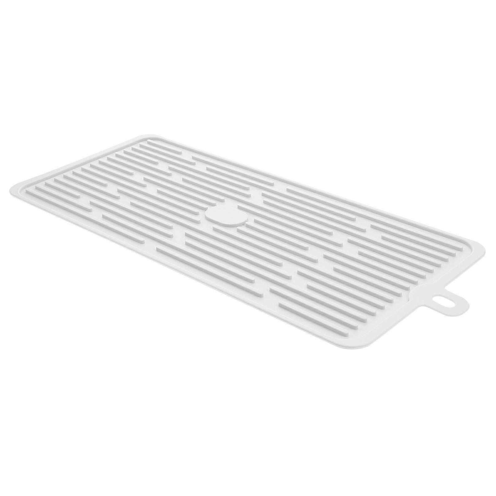 White Silicone Drying Mat for Kitchen Use Countertop Dish Drying Mat