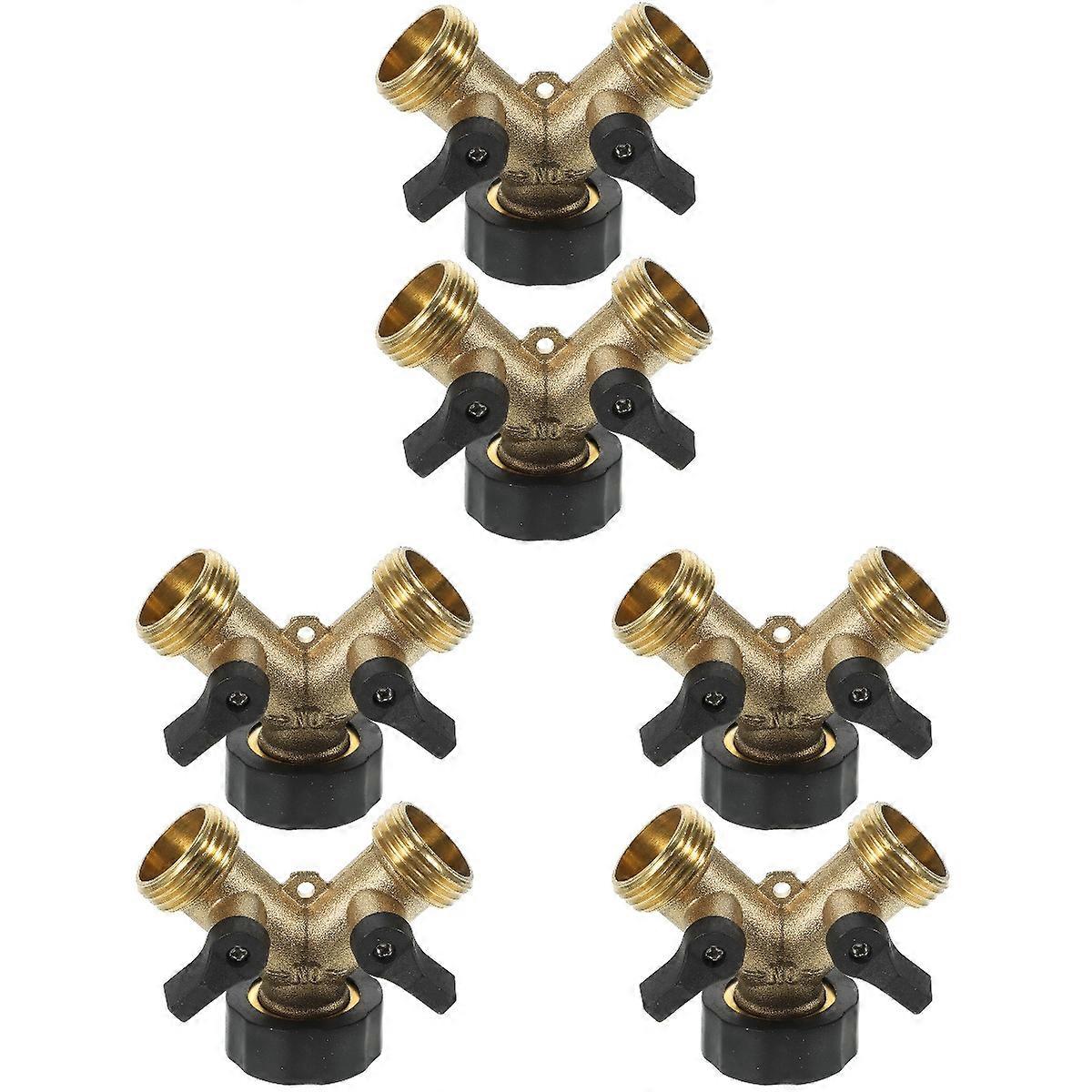 Brass Hose Splitters for Y Type Tap Connection 6Pcs Garden Use