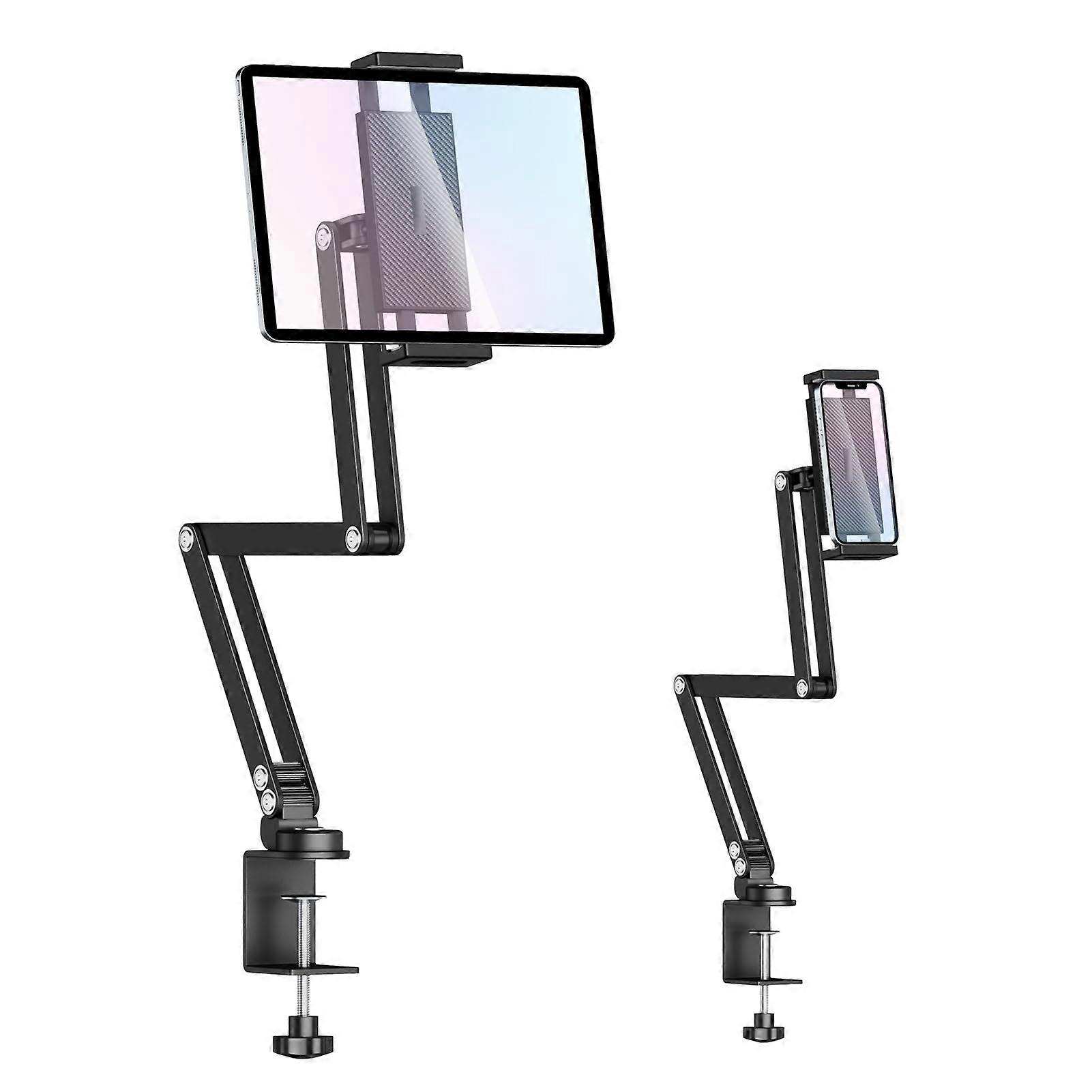 Adjustable Holder with 360° Rotation Extendable Arm Tablet Stand for iPad Desk and Bed
