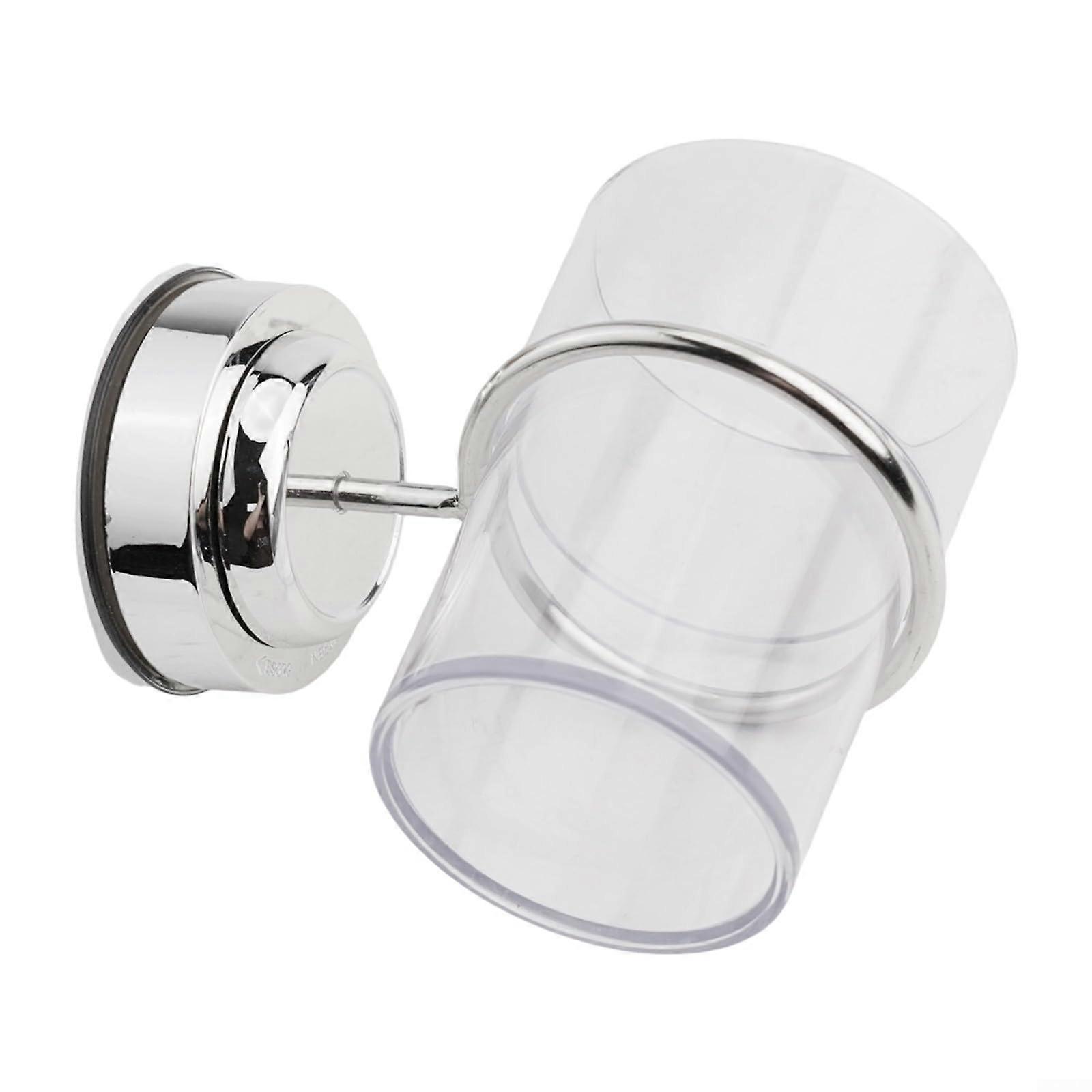 Bathroom Toothbrush Holder with Secure Suction Mount and Two Clear Cups, Wall Mounted Design