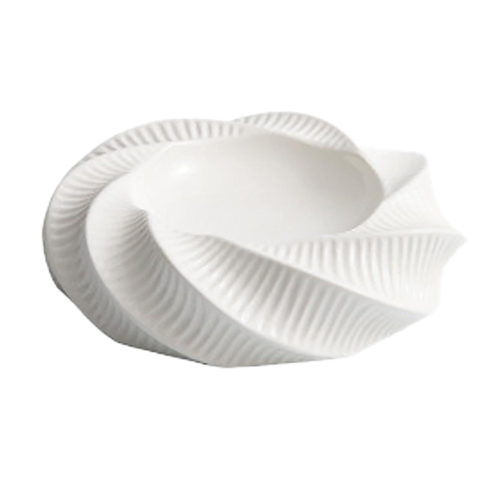 White Oval Ceramic Serving Plate, Elegant Durable Tableware for Appetizers, Desserts and Banquets
