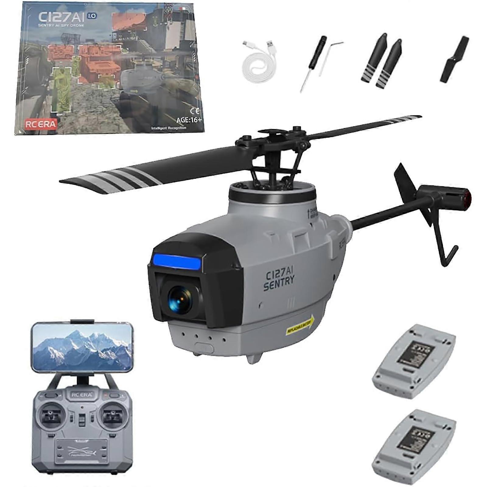 RC Helicopter with 1080P Camera, Brushless Single Rotor Remote Control Helicopter 6Axis Gyro RTF
