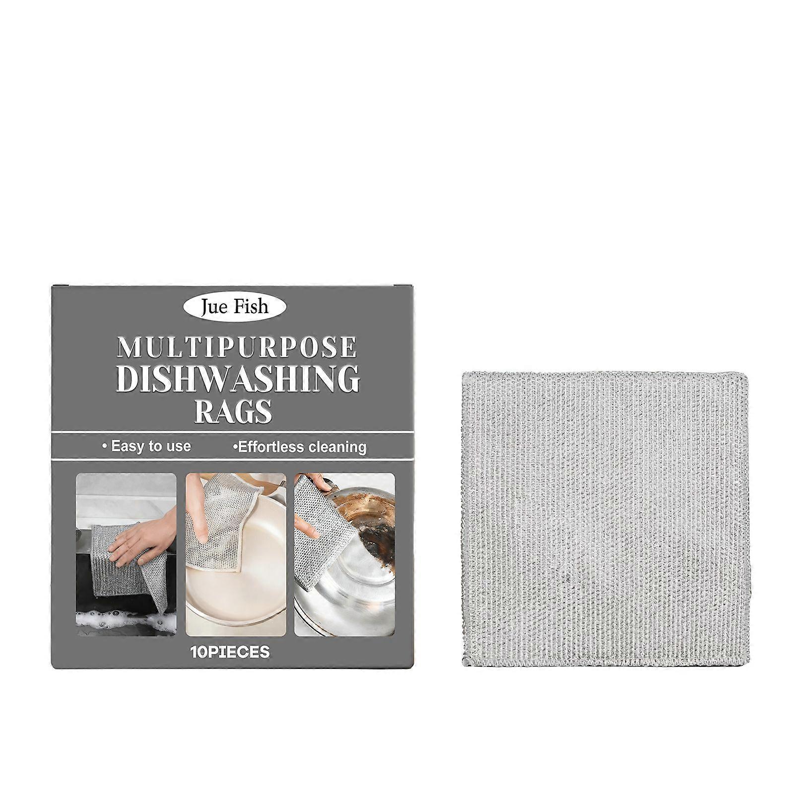 Multi-Purpose Cleaning Tools, Scratch-Resistant Dishcloth for Grease & Stovetop, Wet & Dry Use ,10pcs