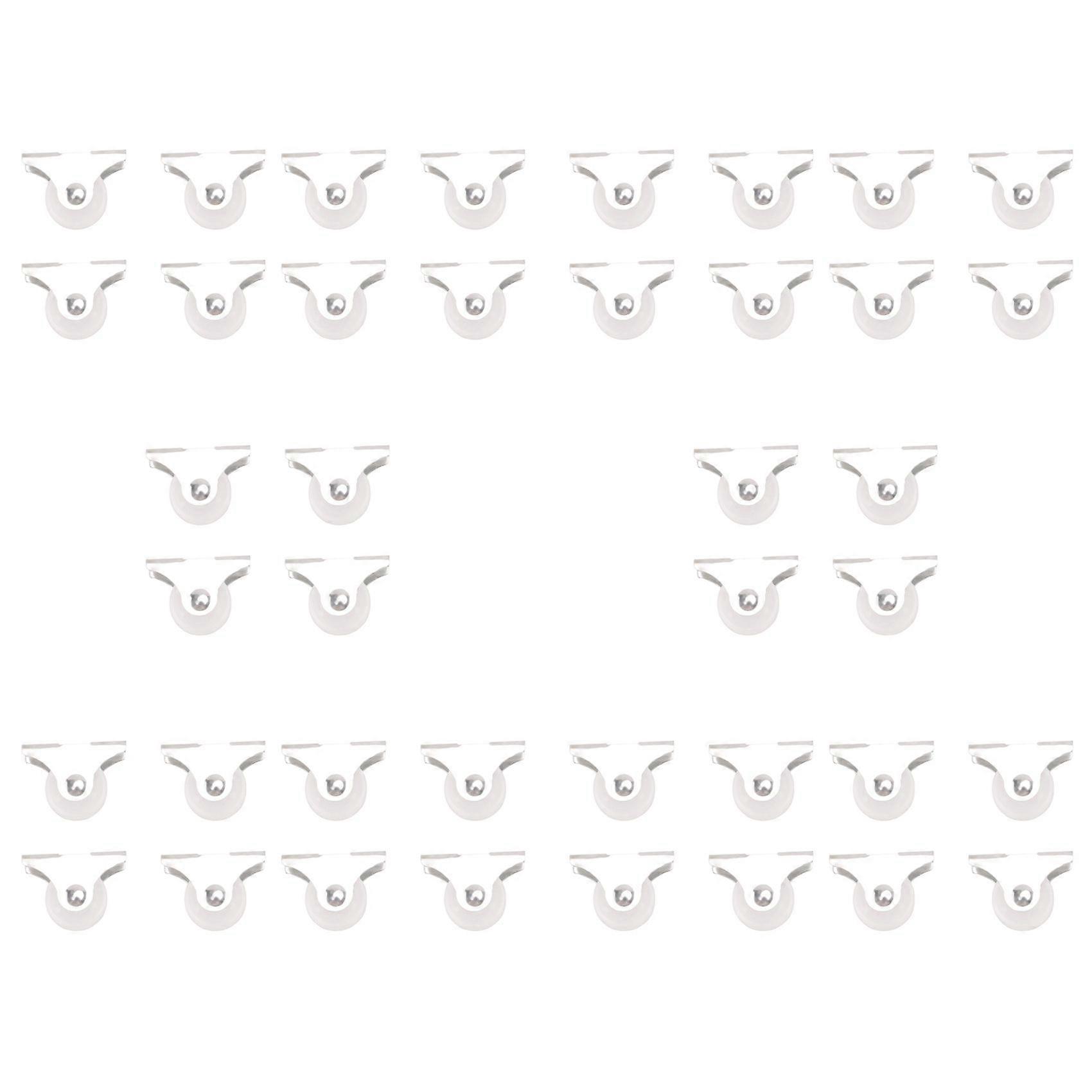 40 Pcs White Plastic 25mm Diameter Furniture Replacement Caster Wheel