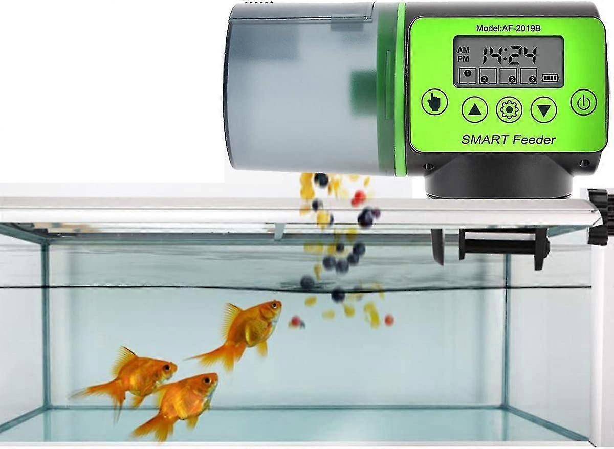 Distributore automatico di cibo per pesci con timer e display LCD per acquario