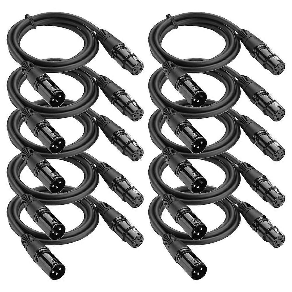 Moving Head Light Cable 3-Pin for Dj Lighting Use 20Pcs Black