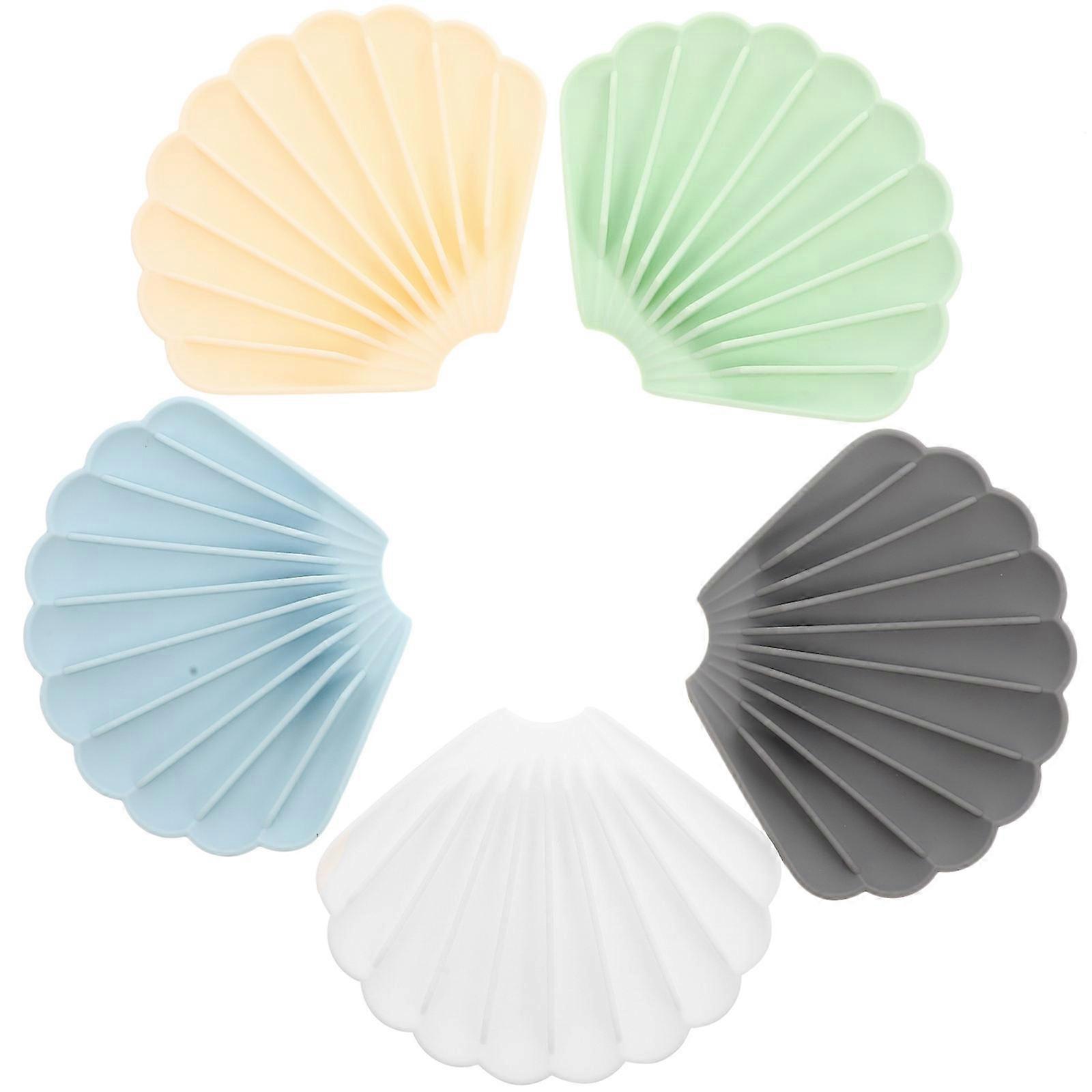 Self Draining Soap Tray Silicone Soap Holder for Storage 5Pcs Pack