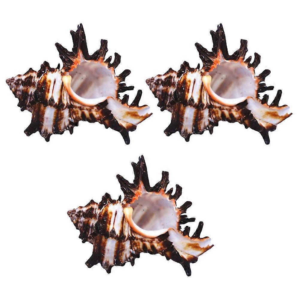 Creative Shell Decor Conch Ornament for Aquarium 3Pcs