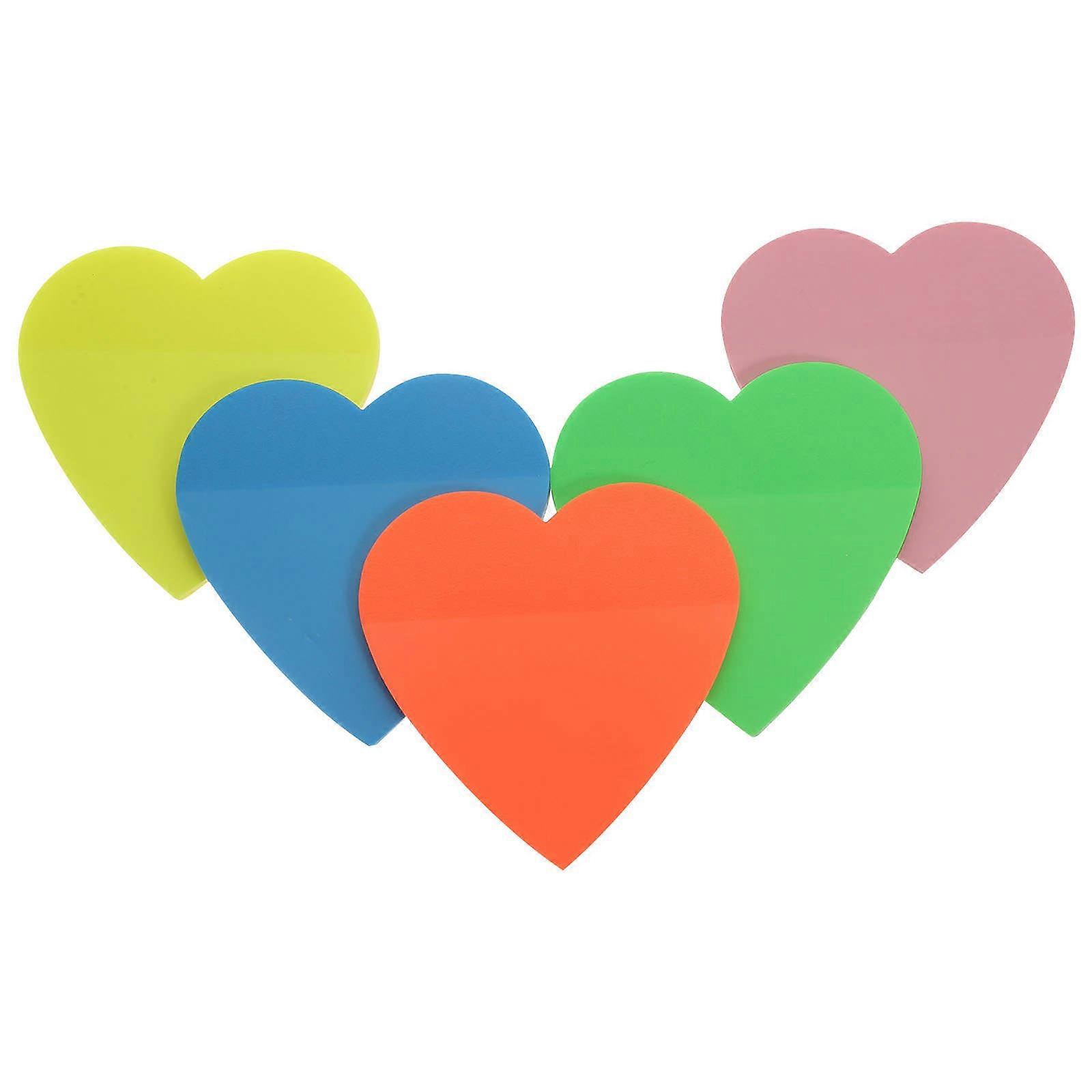 Office Note Stickers Heart Memo Stickers for Writing 5Pcs