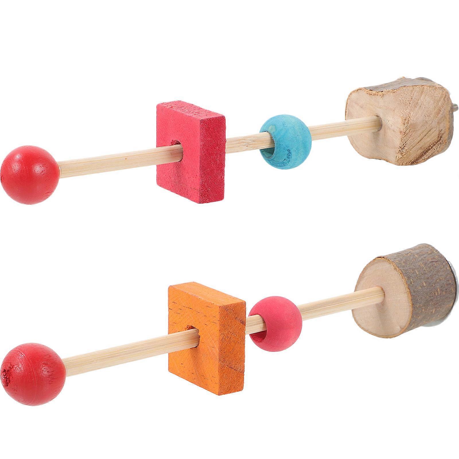 Wooden Bird Perches for Parrots with Standing Stick 2Pcs Pack