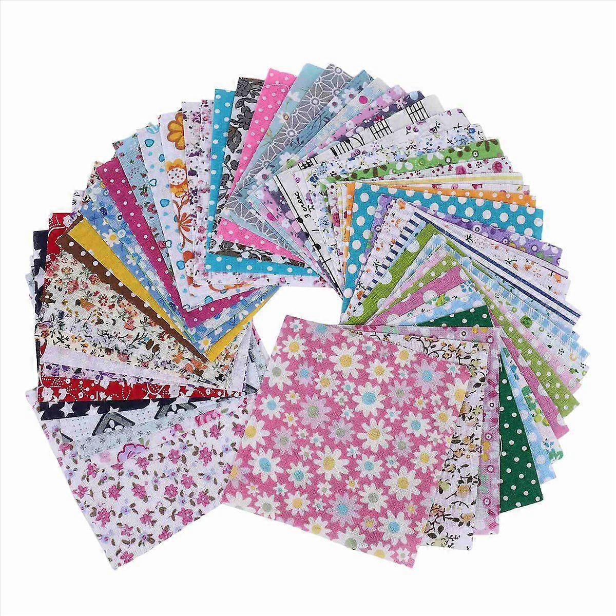 Lot de 60 patchs de patchwork en coton 10 cm x 10 cm