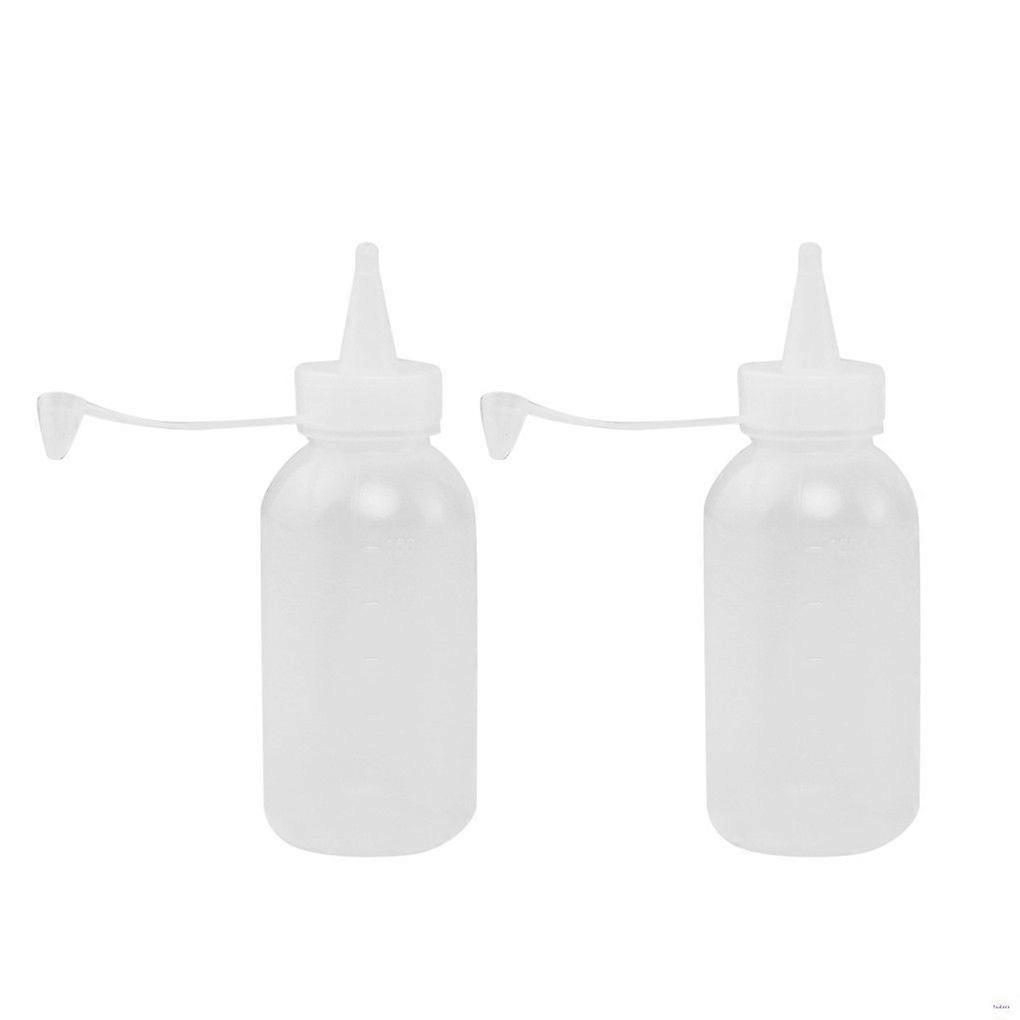 Two 100ml plastic sauce squeeze bottles