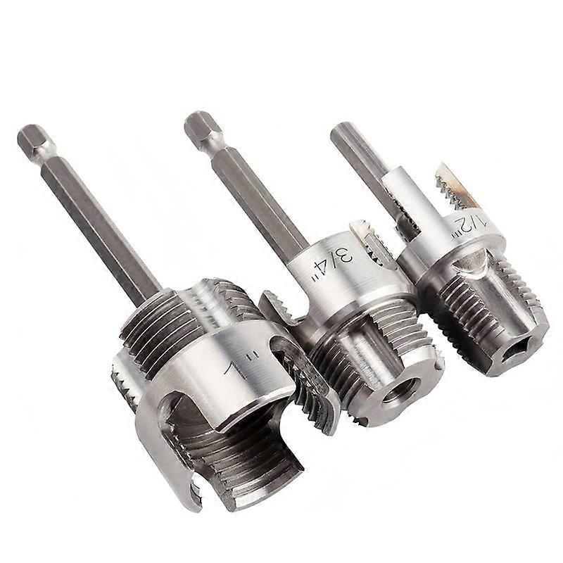 A01F-Dual-Function compatible with 1/2" 3/4" 1" PVC Pipe Threading Tool- 3 Pcs Integrated Internal& External Thread Cutting Device