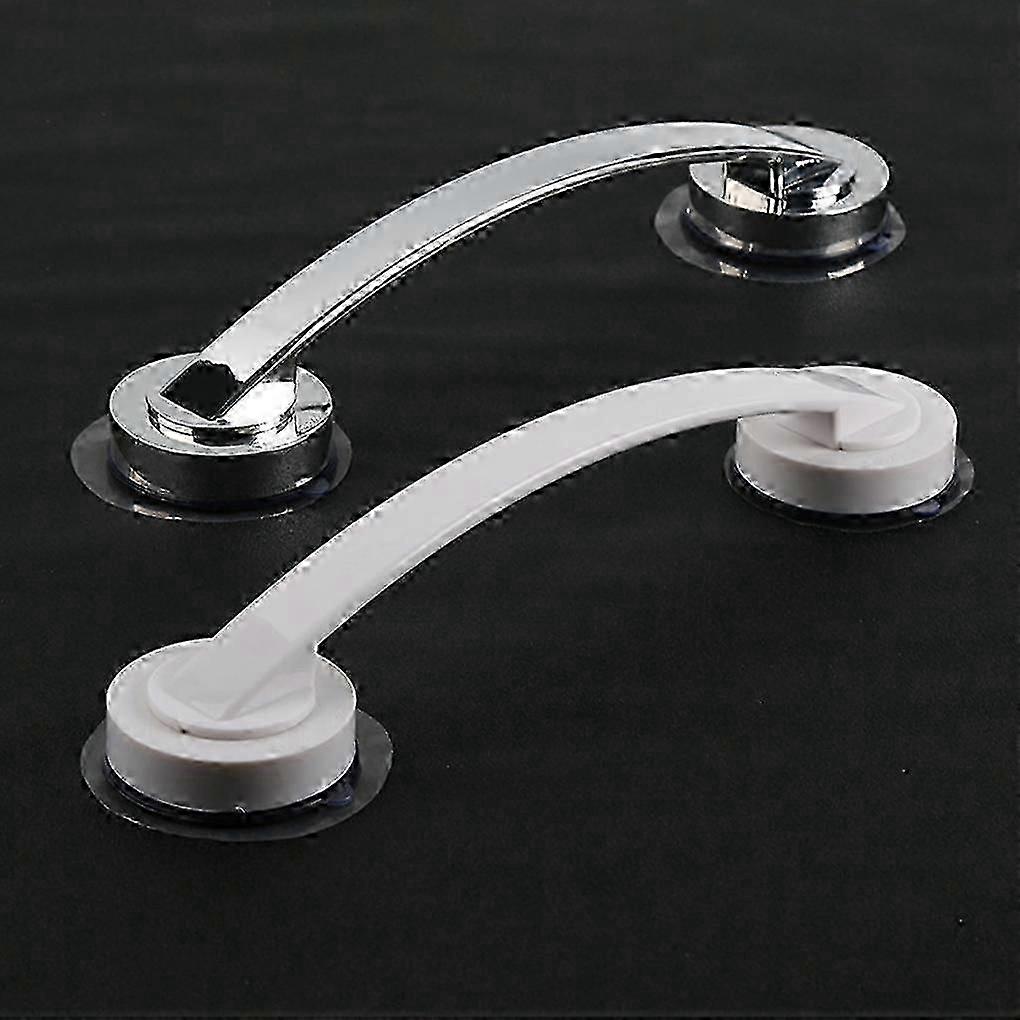 Easy-Install Bath Suction Grab Bar, Durable ABS, Powerful Suction Cup, Silver