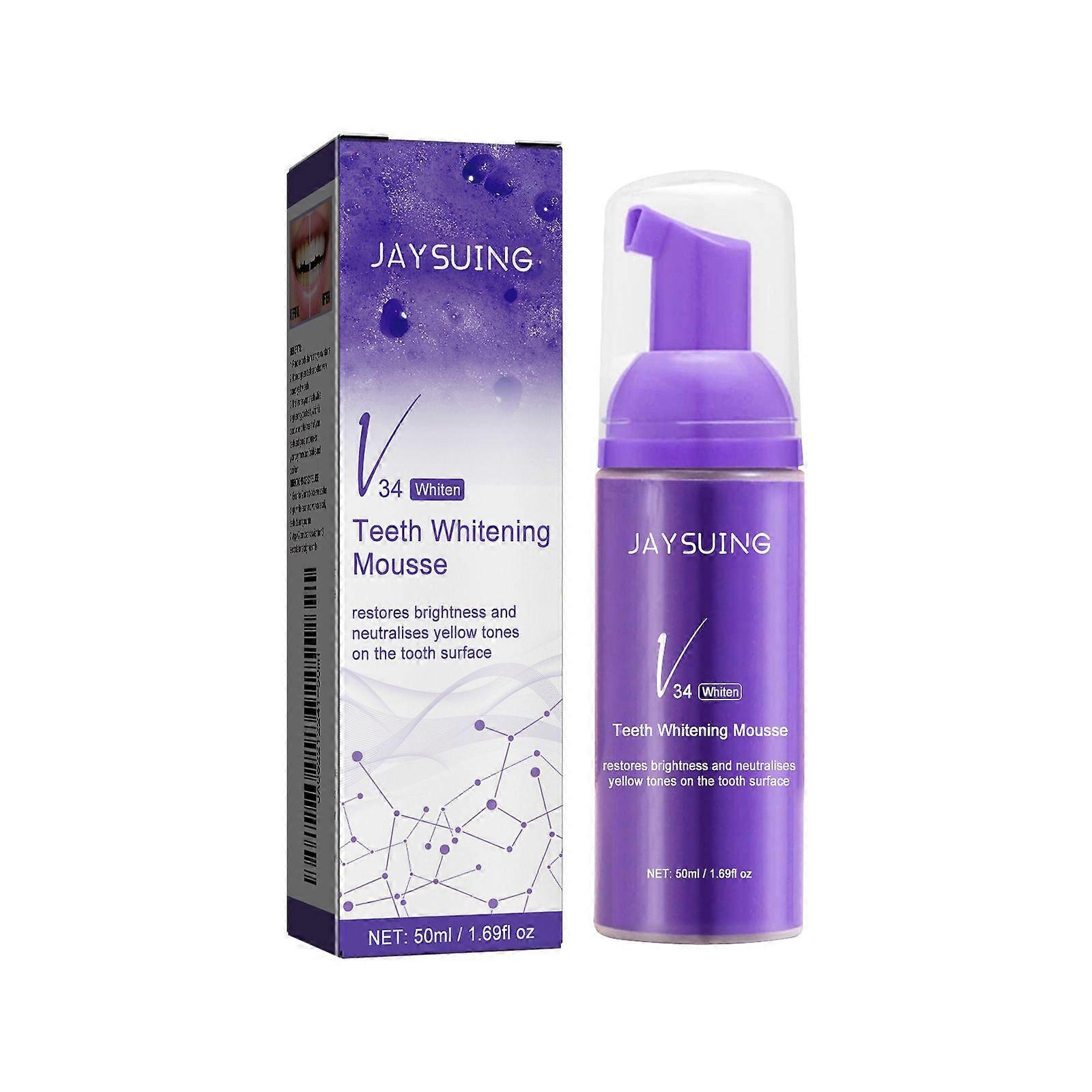 V34 Teeth Whitening Mousse, 50ml Purple Corrector Foam Toothpaste