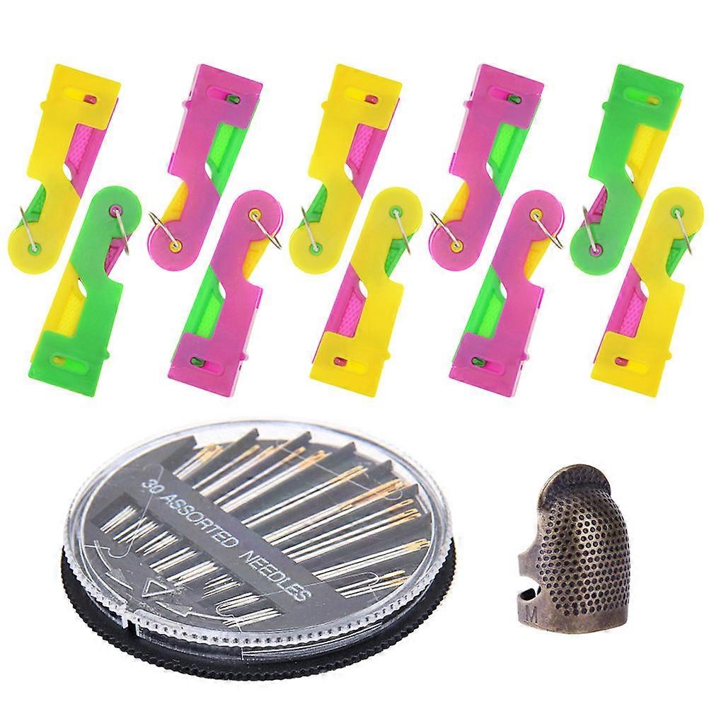 Needle Threader Automatic Needle Threading Device for Threading 2Sets with Finger Cover