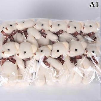 12-Pack Mini Plush Teddy Bears Soft Stuffed Animal Dolls Small Toy Gifts Bag Pendant Decorative Collectibles