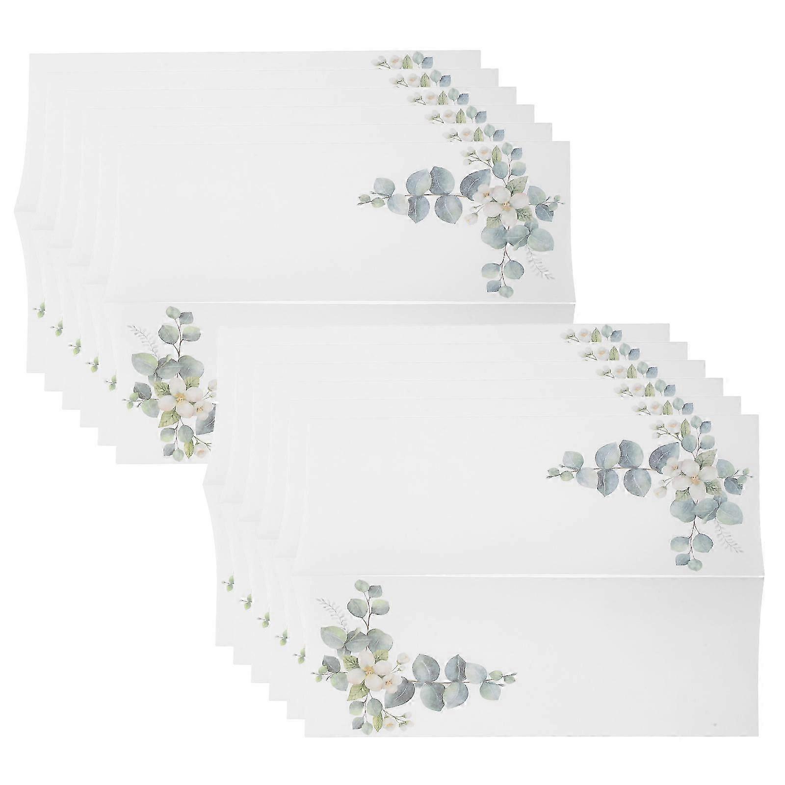 Transparent Kraft Envelopes for Wedding Invitations with Leaf Pattern 30Pcs Set