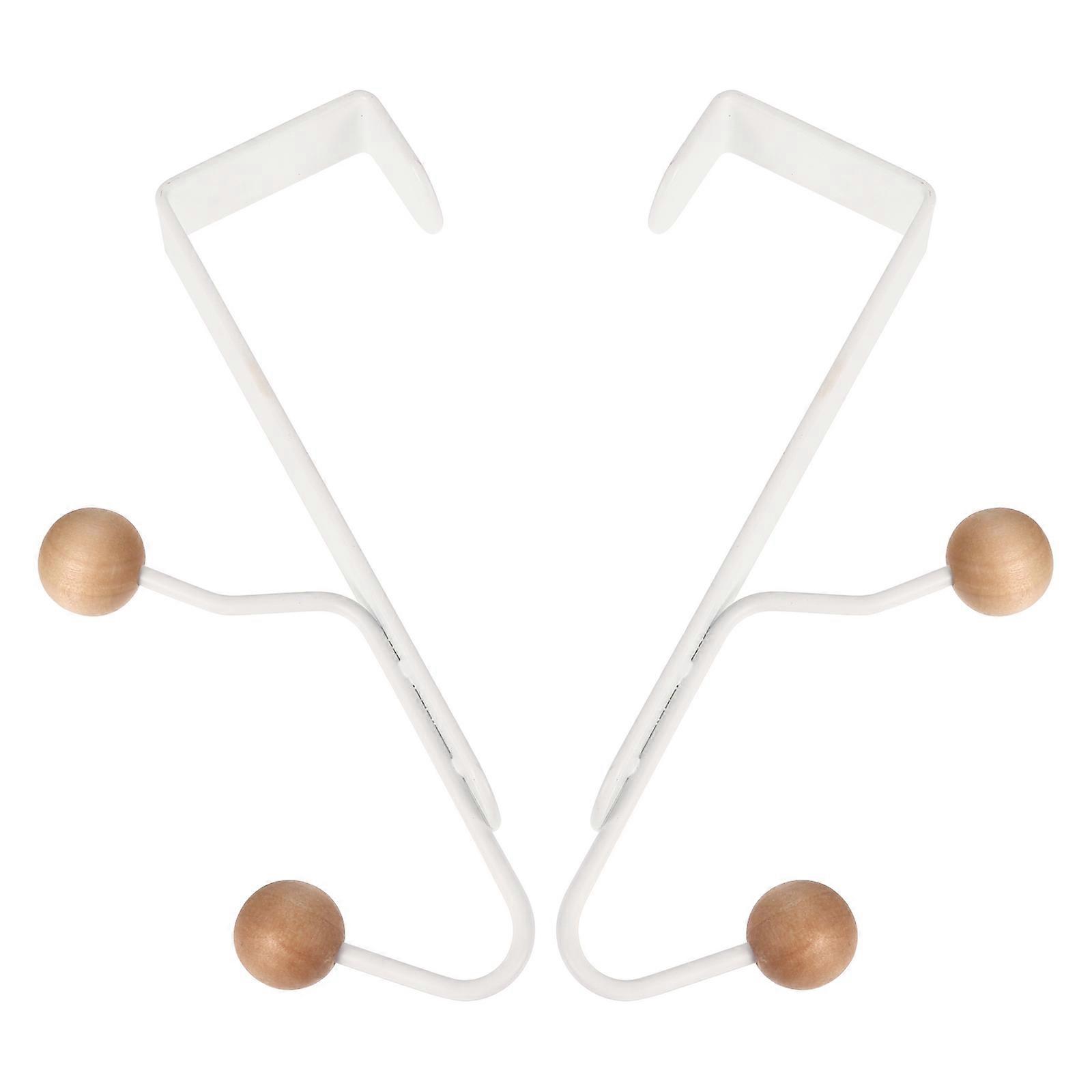 Clothes Hooks Multipurpose Door Hooks for Home Organization 2Pcs White