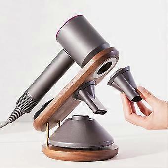 Soporte para secador de pelo Dyson Supersonic, soporte magnético para secador de pelo, organizador de baño de madera de nogal para accesorios del secador de pelo Dyson Supersonic