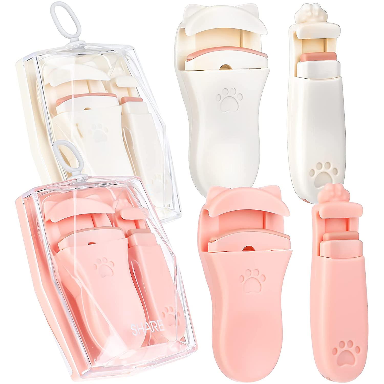 8 Pieces Eyelash Curlers Lash Curler Cute Eyelash Curlers Plastic Eyelash Curling Tools Mini Portable Eyelash Corner Curlers with Paw Pattern for Girl