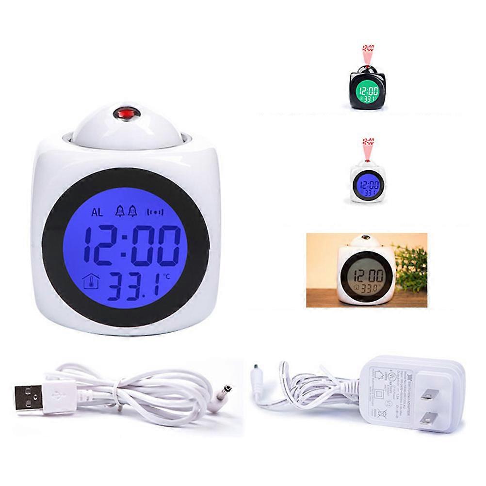 Multifunctional Projection Alarm Clock With Led Voice Talking Function Digital Alarm Clock