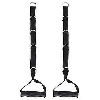 2pcs Heavy Duty Exercise Tension Tape Fitness Pull Strap Resistance Band (Black)