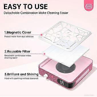 Nagelreiniger, krachtige ventilatiereiniger, reiniger voor acrylnagellak, salontool, nagelstofafzuiger met EU-stekker
