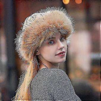 Mongolian Men Women Winter Faux Fur Suede Fluffy Beanie Warm Thick Hat Snow Cap Niuniu