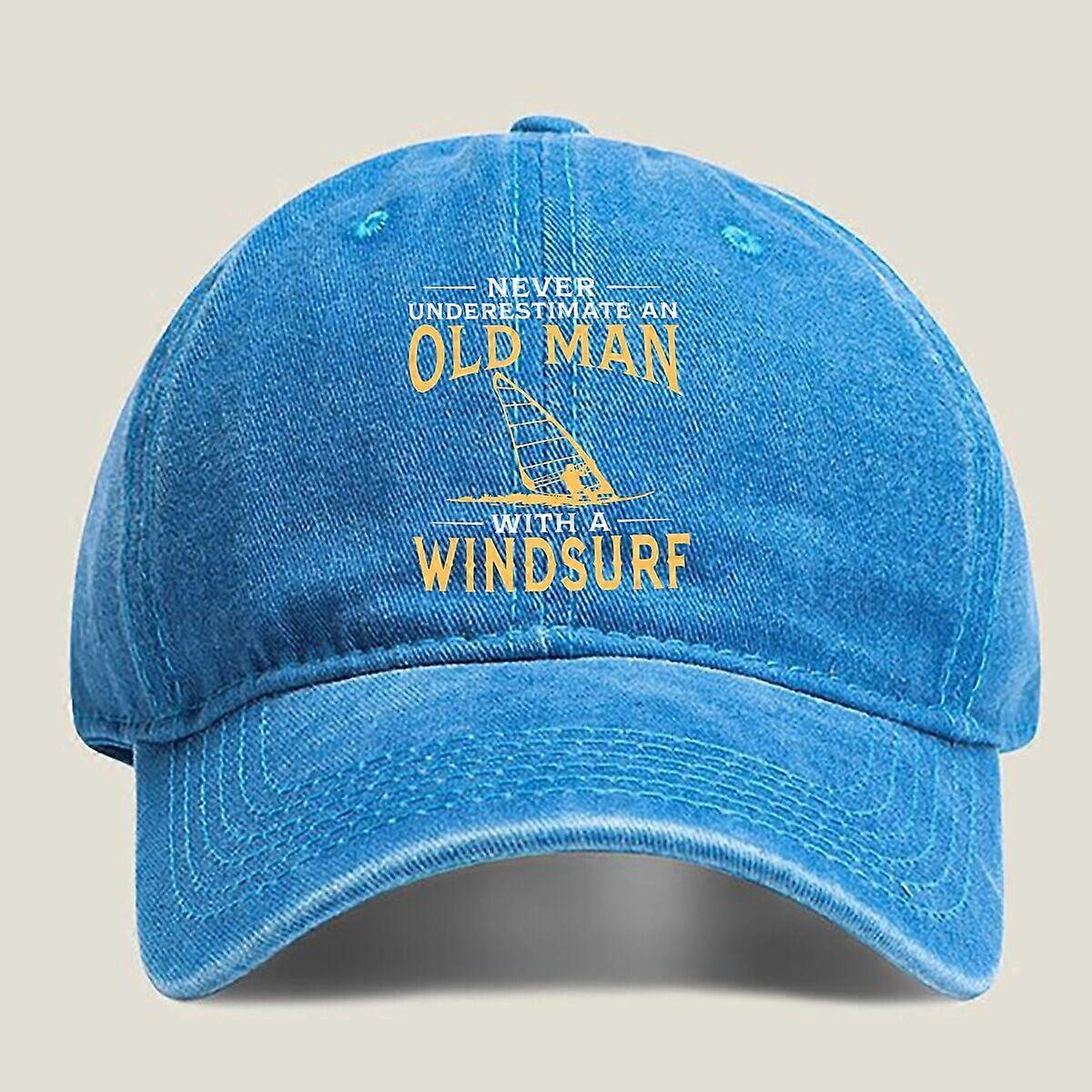 Windsurfing Old Man Washed Baseball Cap