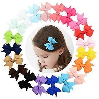 20 Pcs Hair n Ribbon Bowknot Hair Clips for Baby Girls