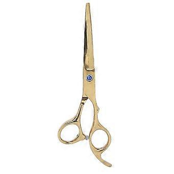 Professional Stainless Steel Beard Scissors with Adjustable Tension, Portable Hair Cutting Scissors for Men and Women, Gold