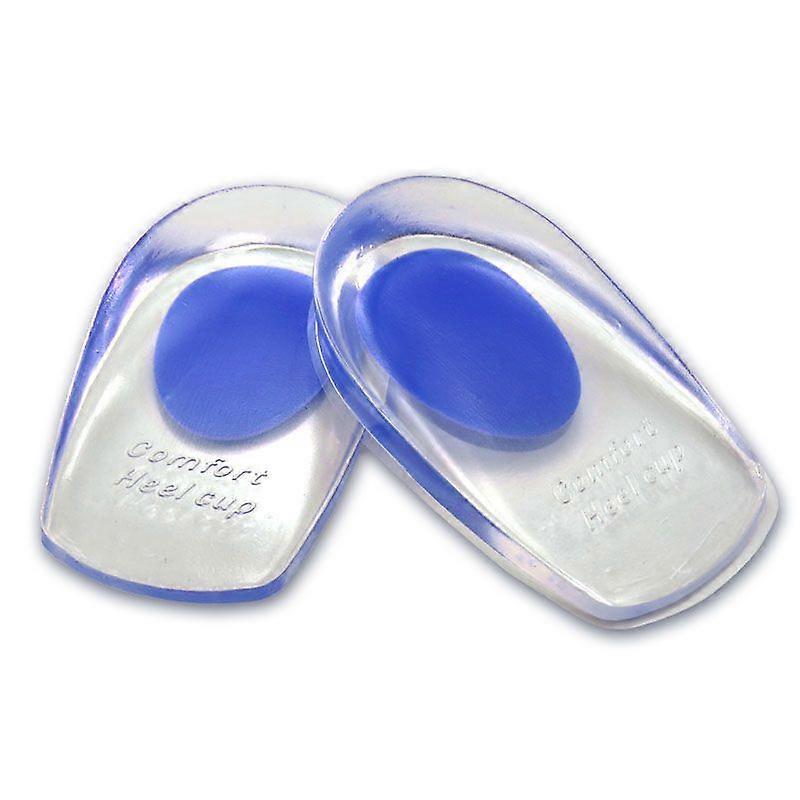 2-pack 40-46 Size Heel Inserts - Silicone Shoe Inserts - Transparent Blue