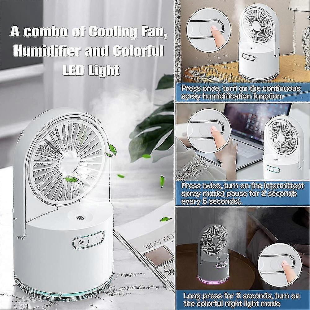 Mini USB Lüfter mit Nebel, Tischventilator mit 300ml Wassertank