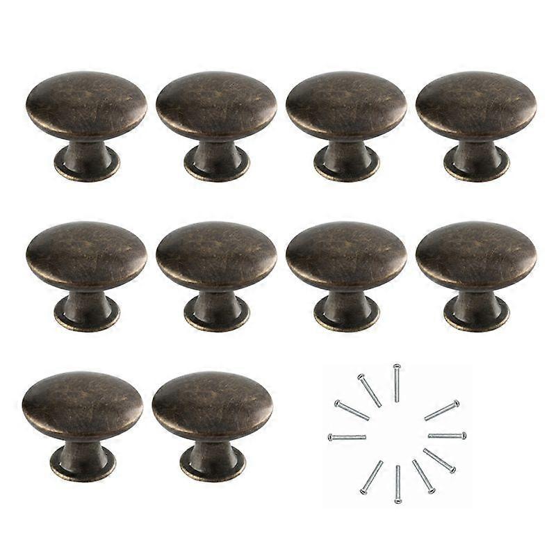 10Pcs Hollow Round Flat Head Pull Handles Knobs with Screws for Drawer Cabinet KAESI