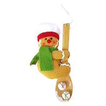Gingerbread Man Doll Natale peluche farcito bambola Ciondolo Cucchiaio di pan di zenzero per albero camino Holiday Decor