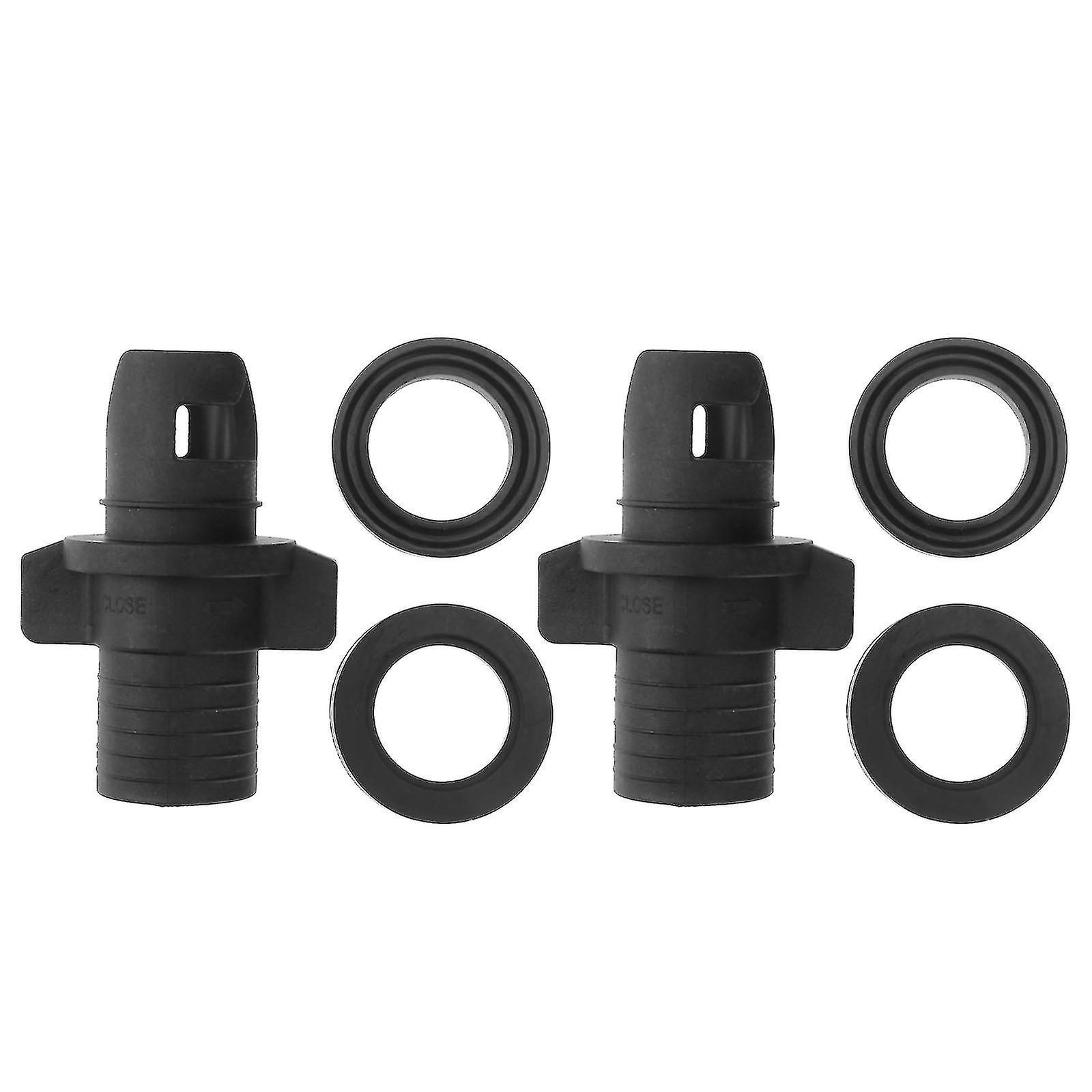 2pcs Gummi Boot Luftventil Stecker Aufblasbare Boot Luftventil Adapter (schwarz)