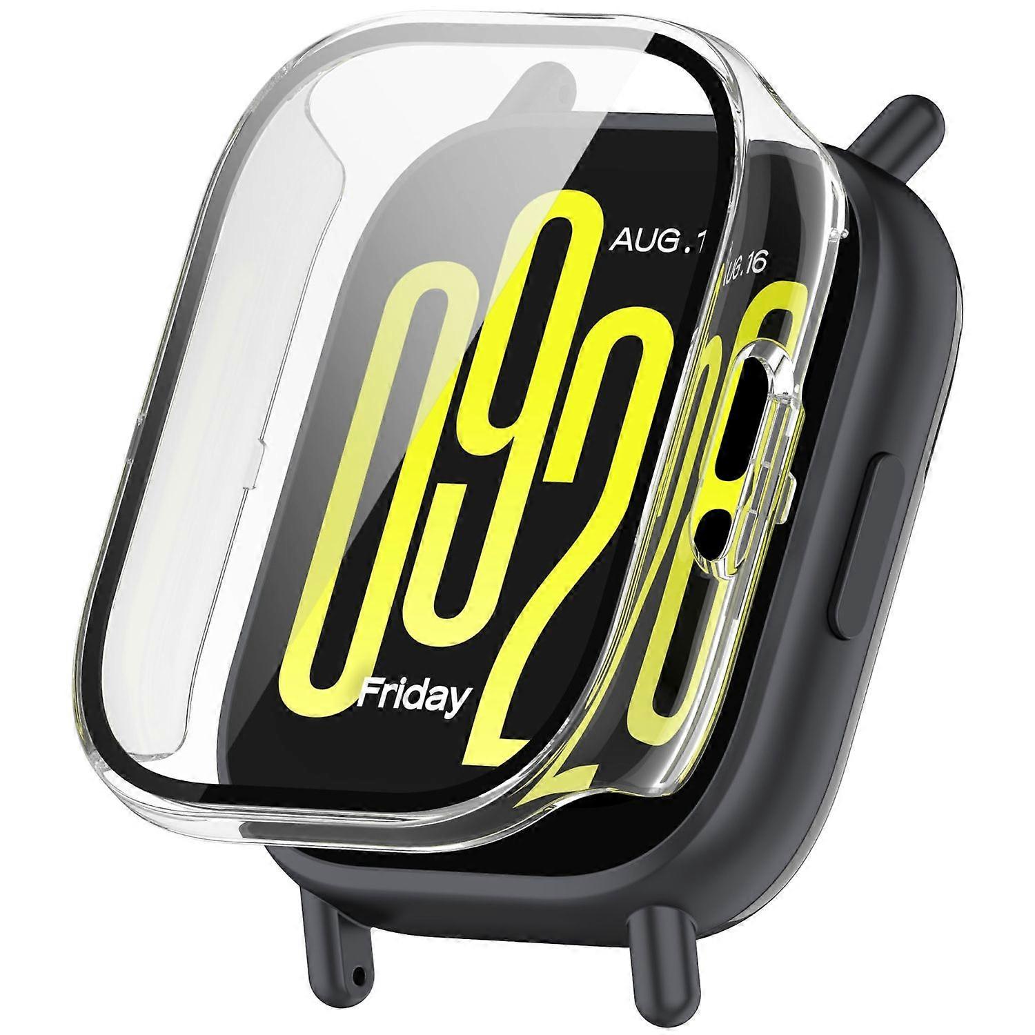 For Xiaomi Redmi Watch 5 Lite Plastic PC Watch Case + Tempered Glass Protective Case Transparent
