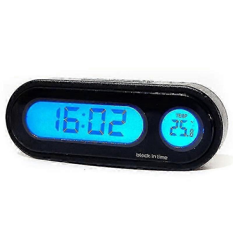 Car Thermometer Clock LCD Digital Display Temperature Gauge