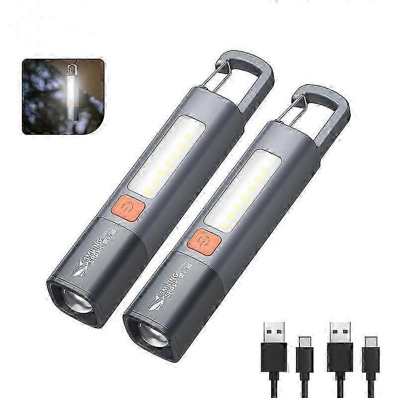 USB Super bright long range rechargeable flashlight 2 Pack Lamp