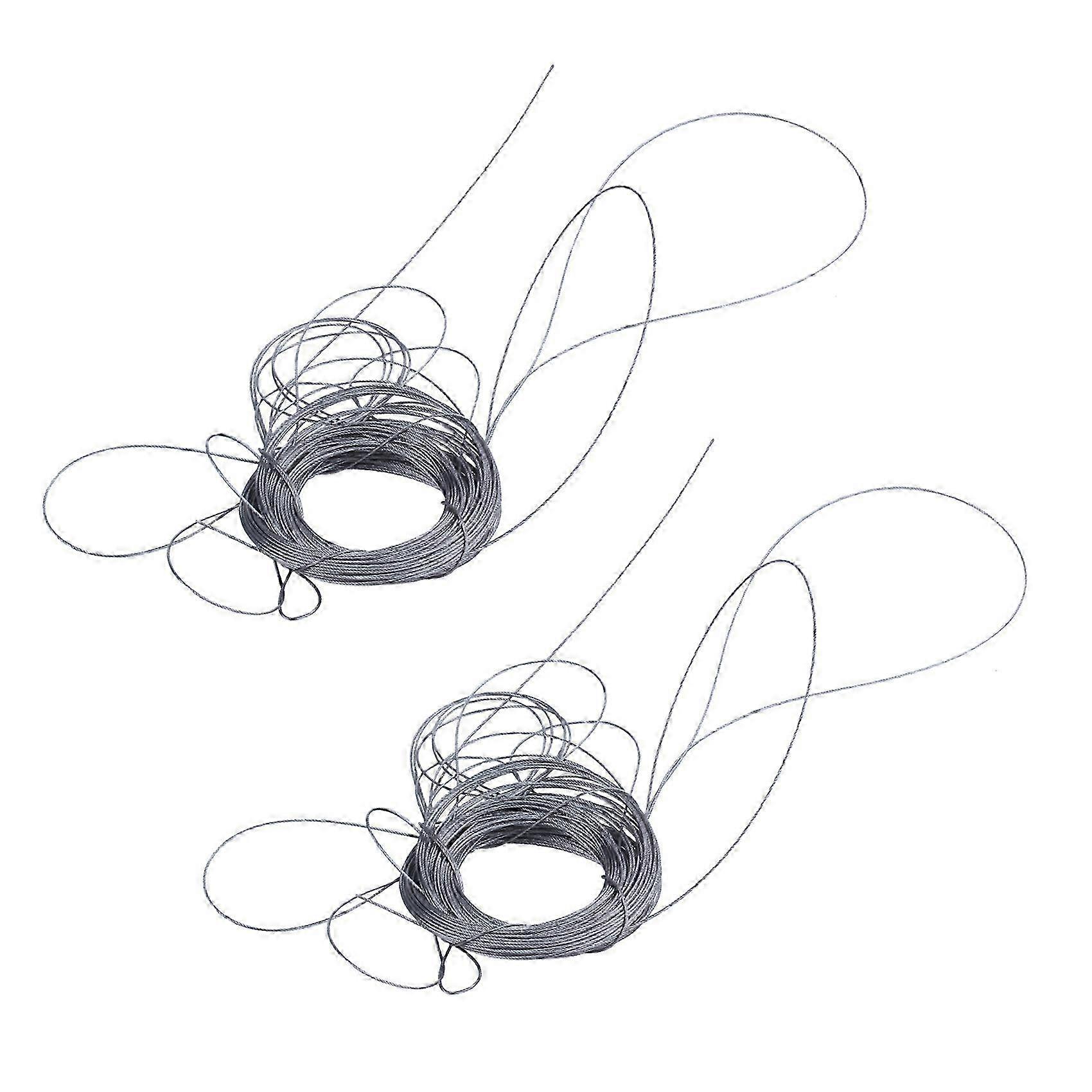 2X STAINLESS Steel Wire Rope Cable Rigging Extra, Length:15M Diameter:1.0mm