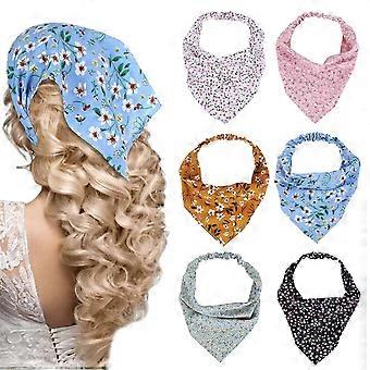 6 pezzi di fasce elastiche in chiffon floreale, foulard per capelli stile boho