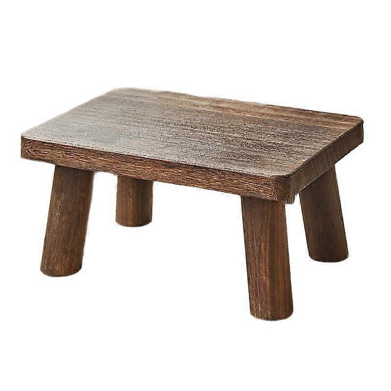 Nordic Solid Wood Entryway Shoe Stool, Rectangular Low Bench with High Load Capacity for Home