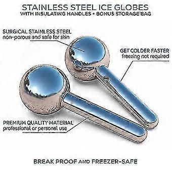 Ice Globes For Facials | Unbreakable Steel Massage Rollers For Face Neck & Body | Facial Massage Tools For Glowing Skin Remove Puffiness Dark Spo-njkh