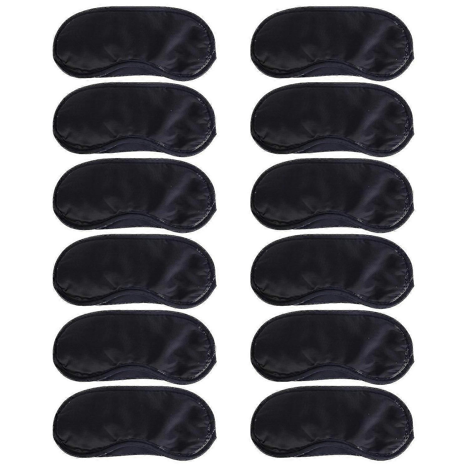 12pcs Polyester Sleep Blindfold Elastic Strap Soft Eye Cover for Fatigue Elimination