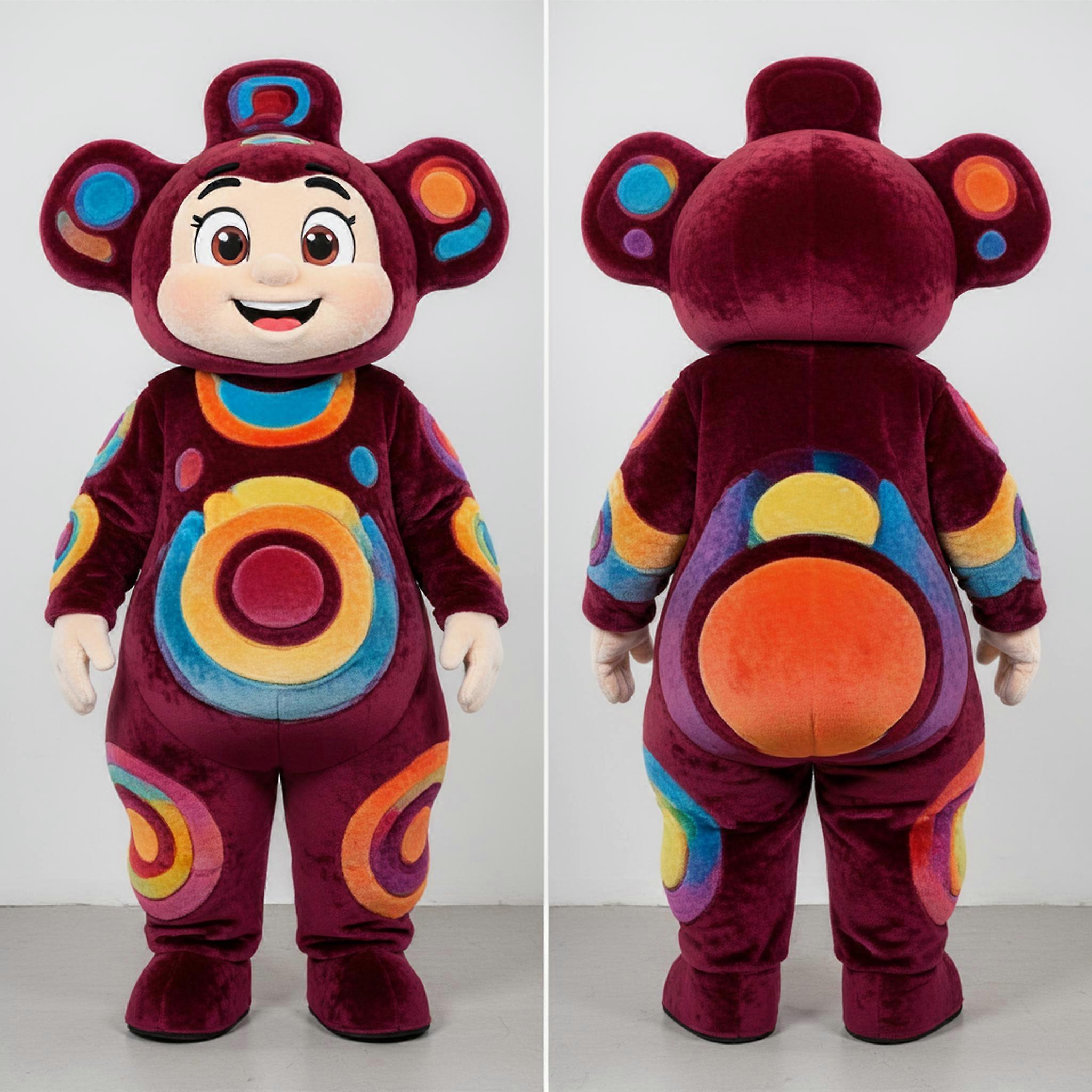 MASTICOT Maroon Cartoon Plate Spinner Mascot