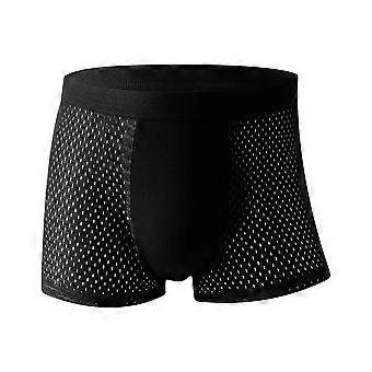 Ropa interior deportiva de hombre transpirable de seda helada de cintura media con media malla.