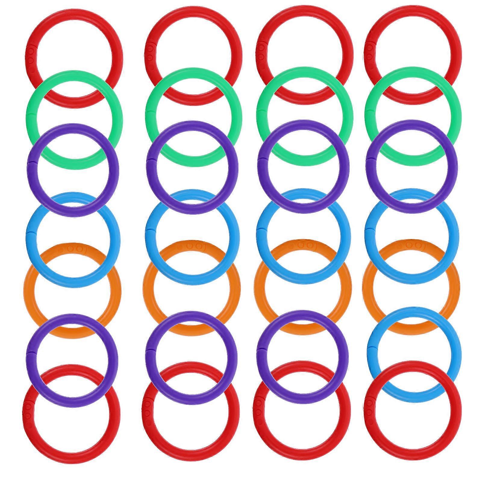 Loose Leaf Ring Snap Ring for Notebook Paper 100Pcs Plastic Multi-Purpose Binder